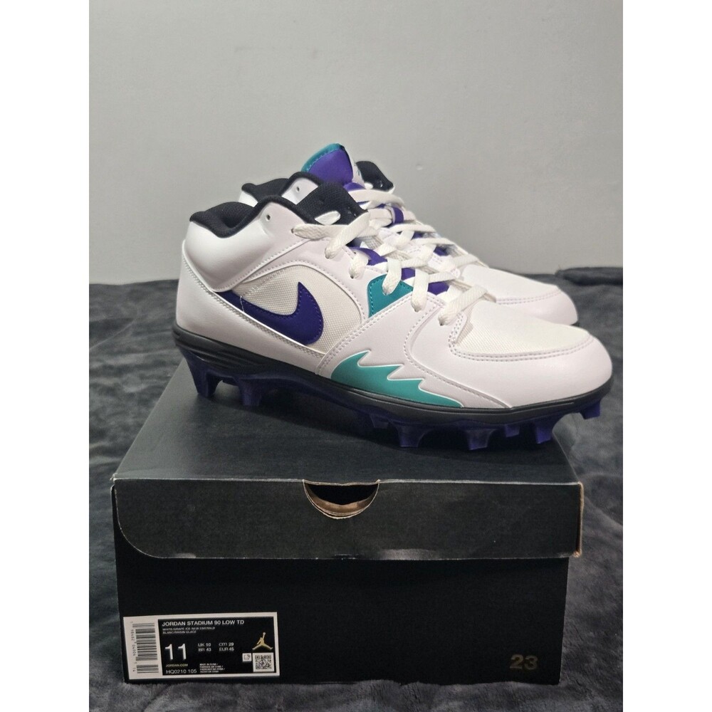 Nike Air Jordan Stadium 90 Football Cleat Grape White Ice HQ0210 105 Mens Sz 11